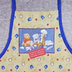 Vintage Winnie the Pooh Cooking Apron Tigger  Piglet Yellow‎ 1990s 100% Cotton